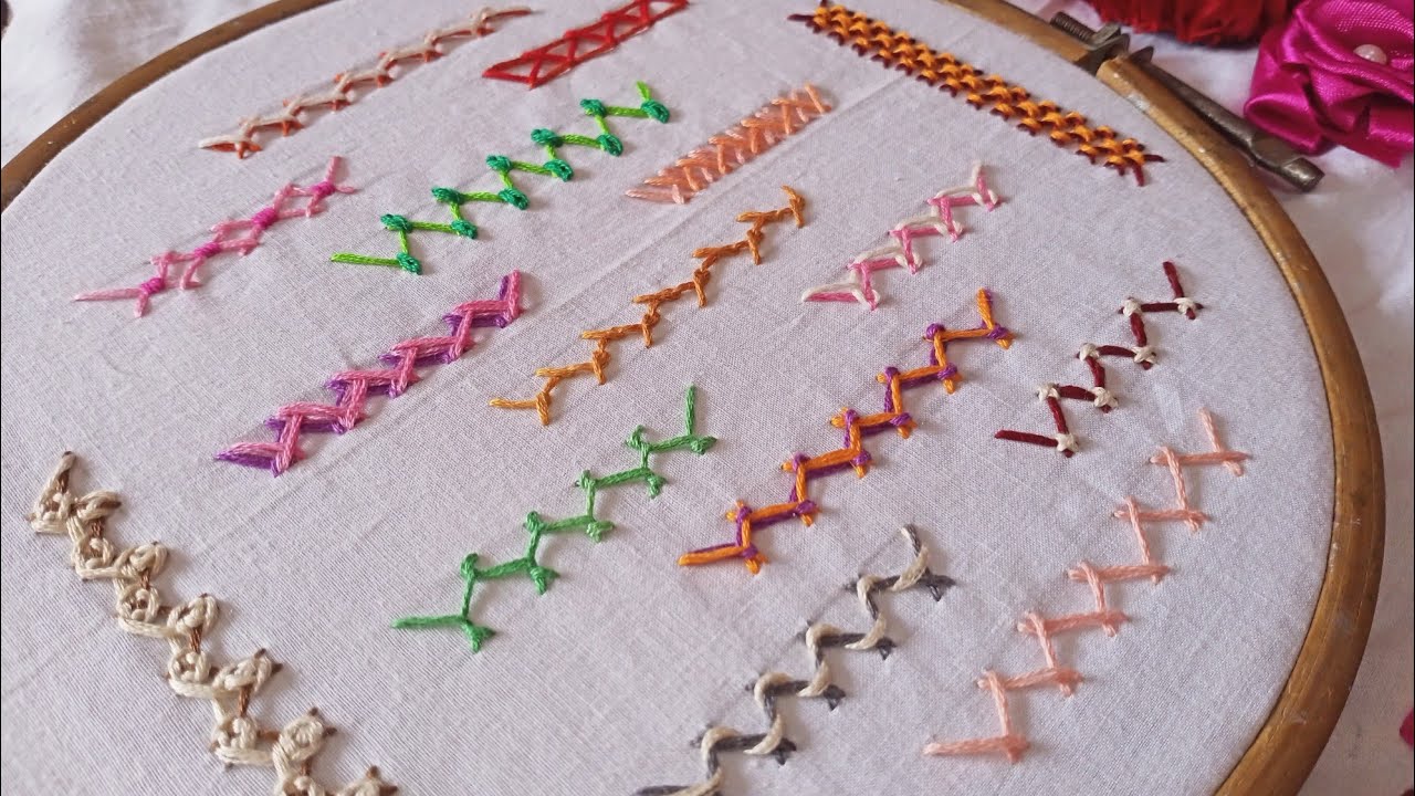 15 Variations of Herringbone Stitch | Herringbone Stitch Family | How to Make Herringbone Stitch