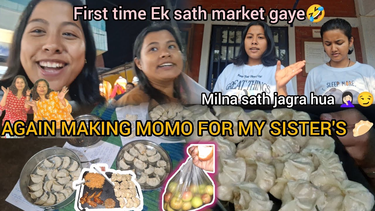 Vlog-172 Went to the market TOGETHER for the first time🤣Didi's logko momos banke rakdiya🥟😚 