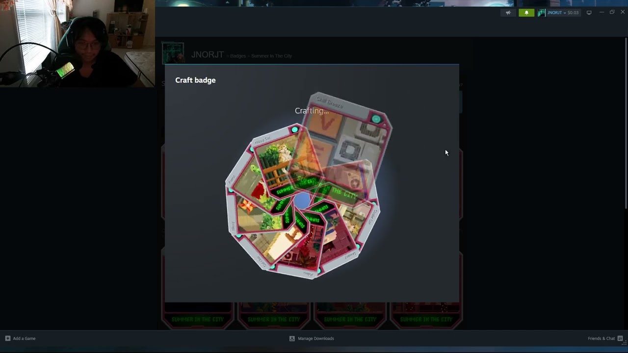 Crafting The Summer In The City Level 1 Badge From The Steam Summer Sale 2023