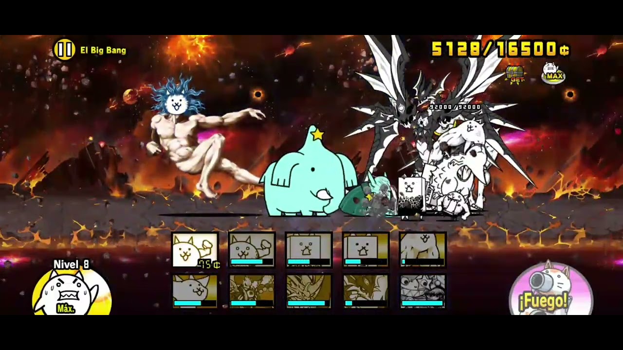 Jugando el último nivel del primer capítulo de cosmos en the battle Cats vs misidios.