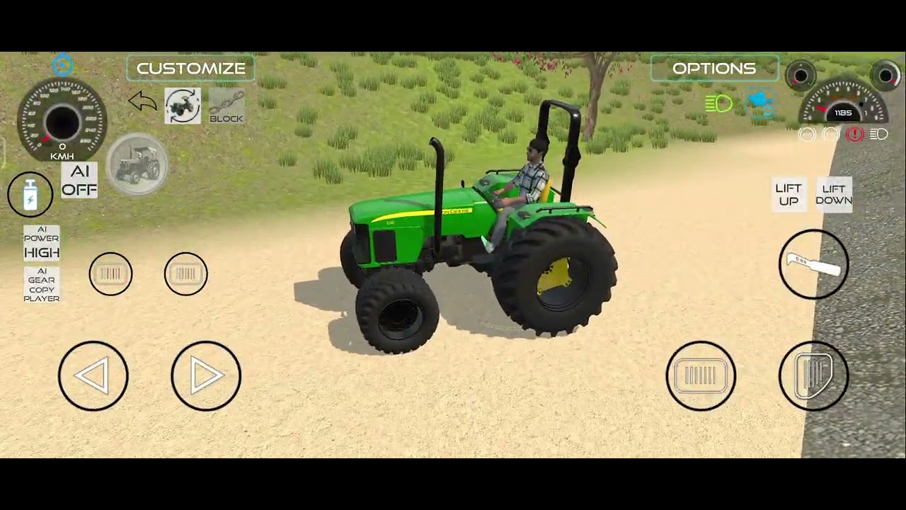 John Deere tractors driving 