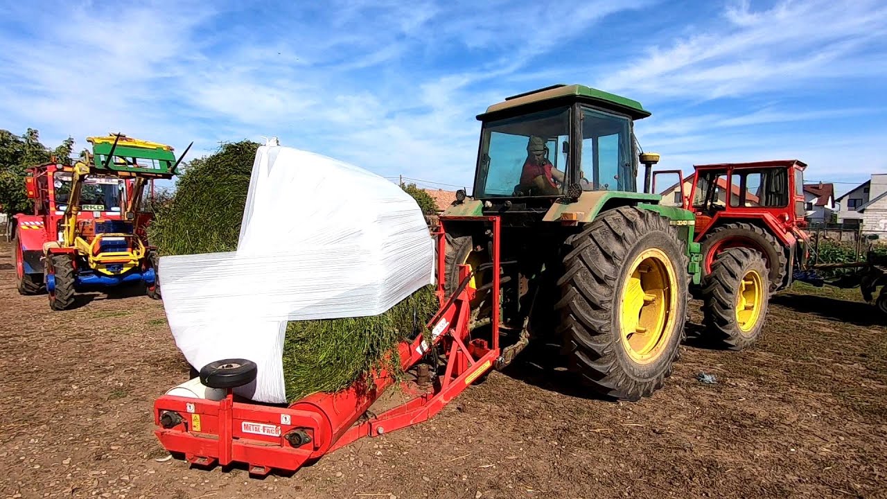 Farming day-Round bale wrapper⚙🚜🌿 Înfoliere baloți rotunzi
