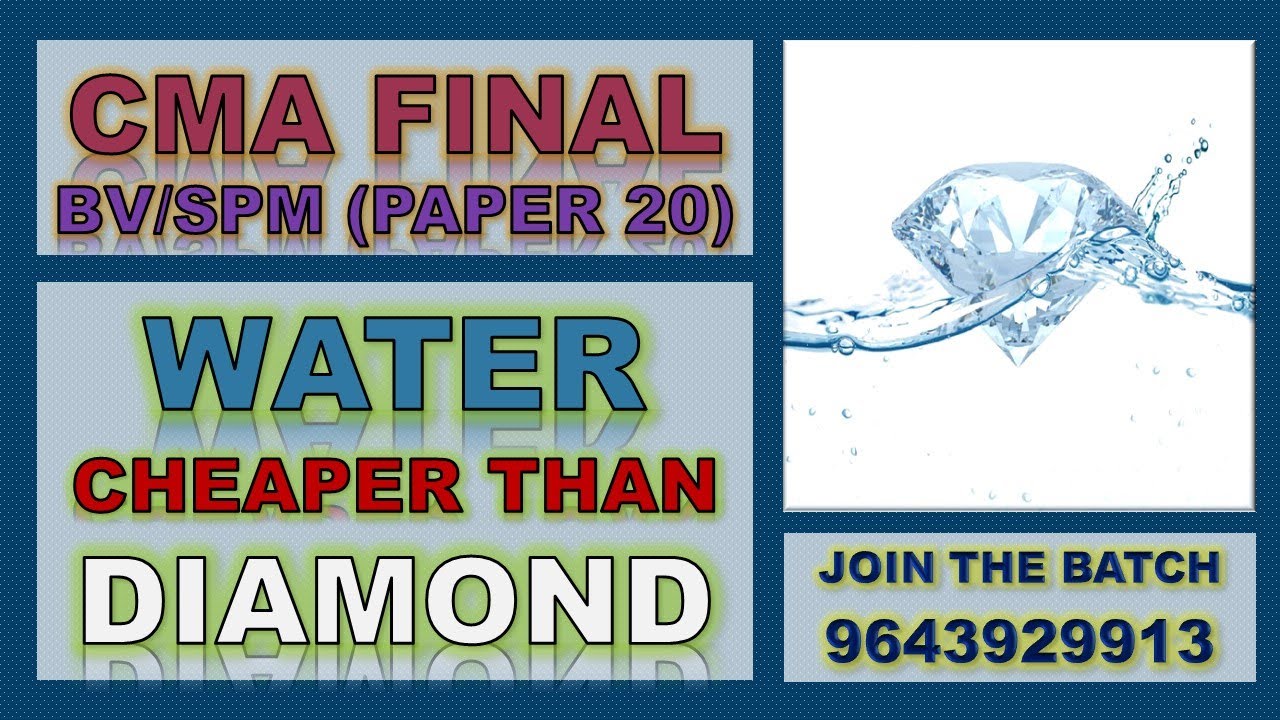Diamond Water Paradox | Valuation of Mergers and Acquisition | CMA Final - Paper 20