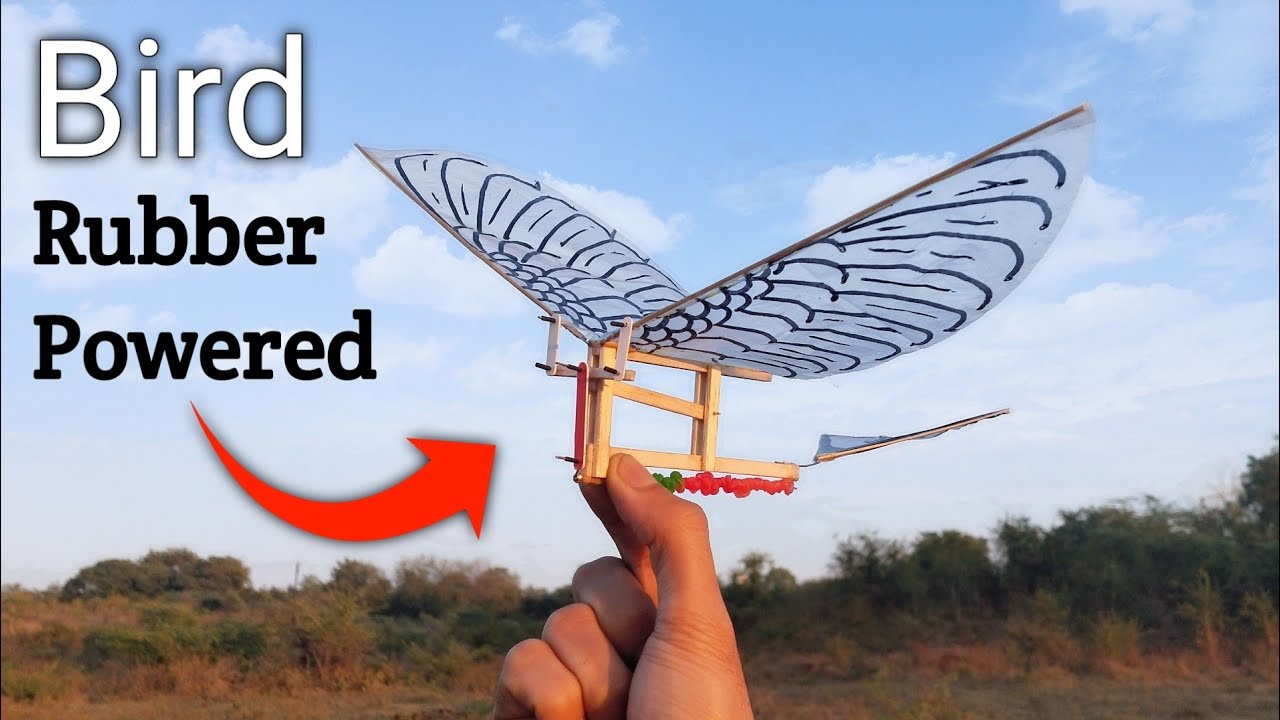 Make A Rubber Band Powered Ornithopter with New Flapping Mechanism #ornithopter #diy