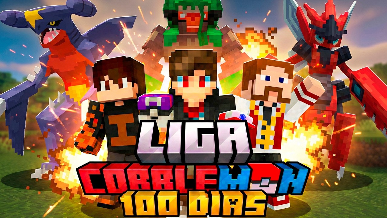 100 DIAS NO COBBLEMON COM YOUTUBERS - LIGA COBBLEMON