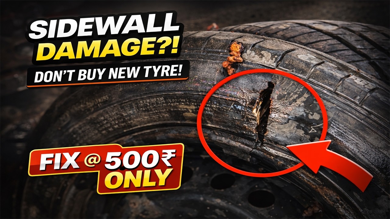 How To Repair Car Tyre Side Cut ✅ | No Need New Tyre | Fix Tyre Sidewall Damage Repair 🔥