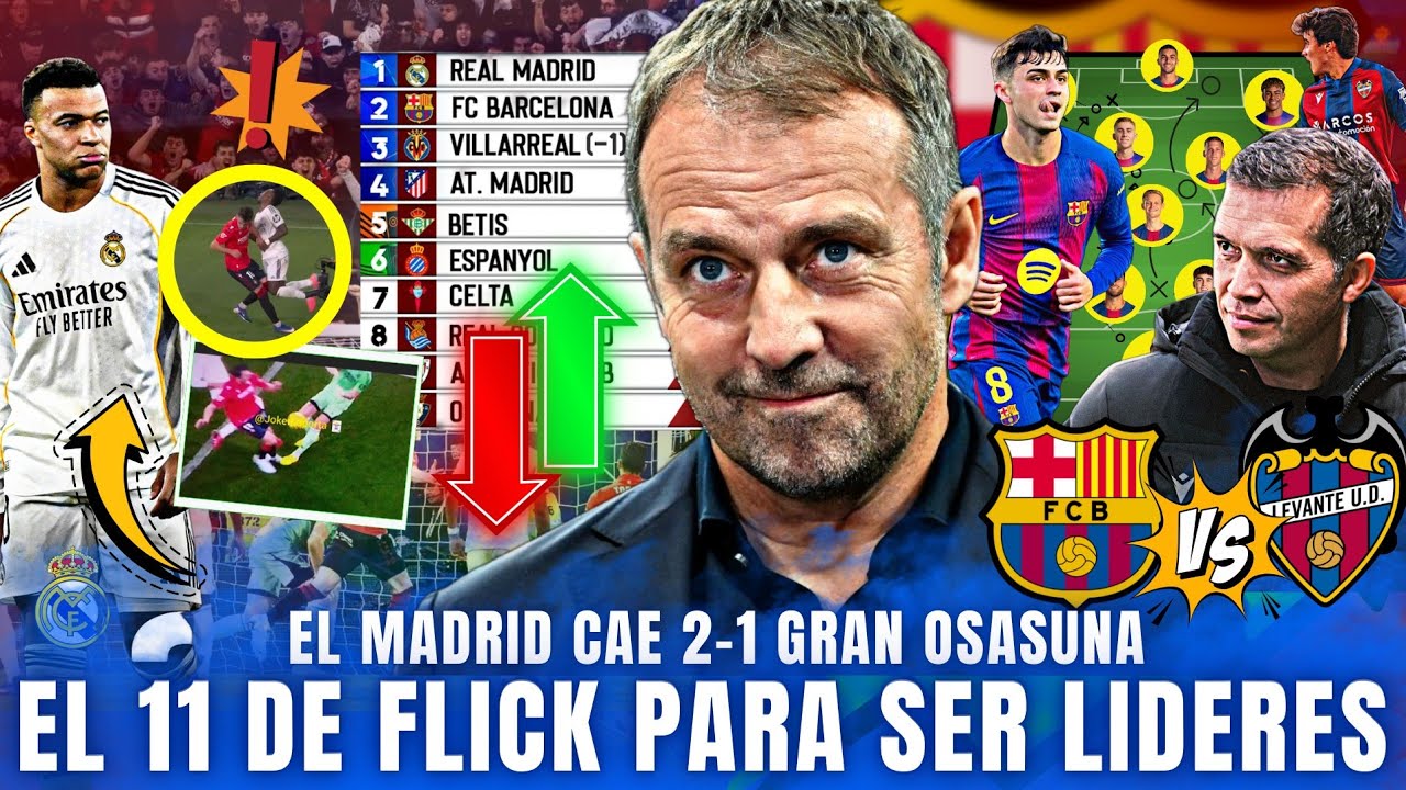¿El Barca VOLVERA al LIDERATO 1ª? El 11 de Flick y la estrategia para GANAR | EL Madrid CAE | previa