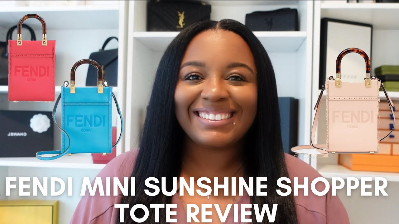 FENDI MINI SUNSHINE SHOPPER TOTE REVIEW + WHAT FITS INSIDE? | FENDI SUMMER 2022 | BRWNGIRLLUXE