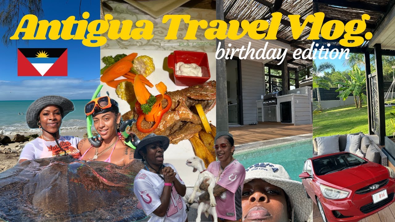 ANTIGUA VLOG | birthday celebrations, swimming with pigs, kissing stingrays, eating good food & more