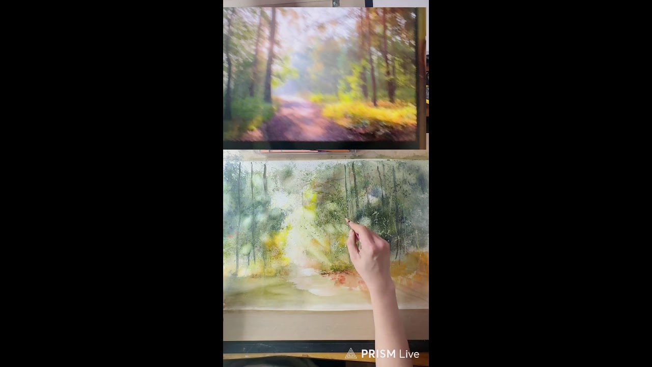 597회 숲속 풍경 수채화그림