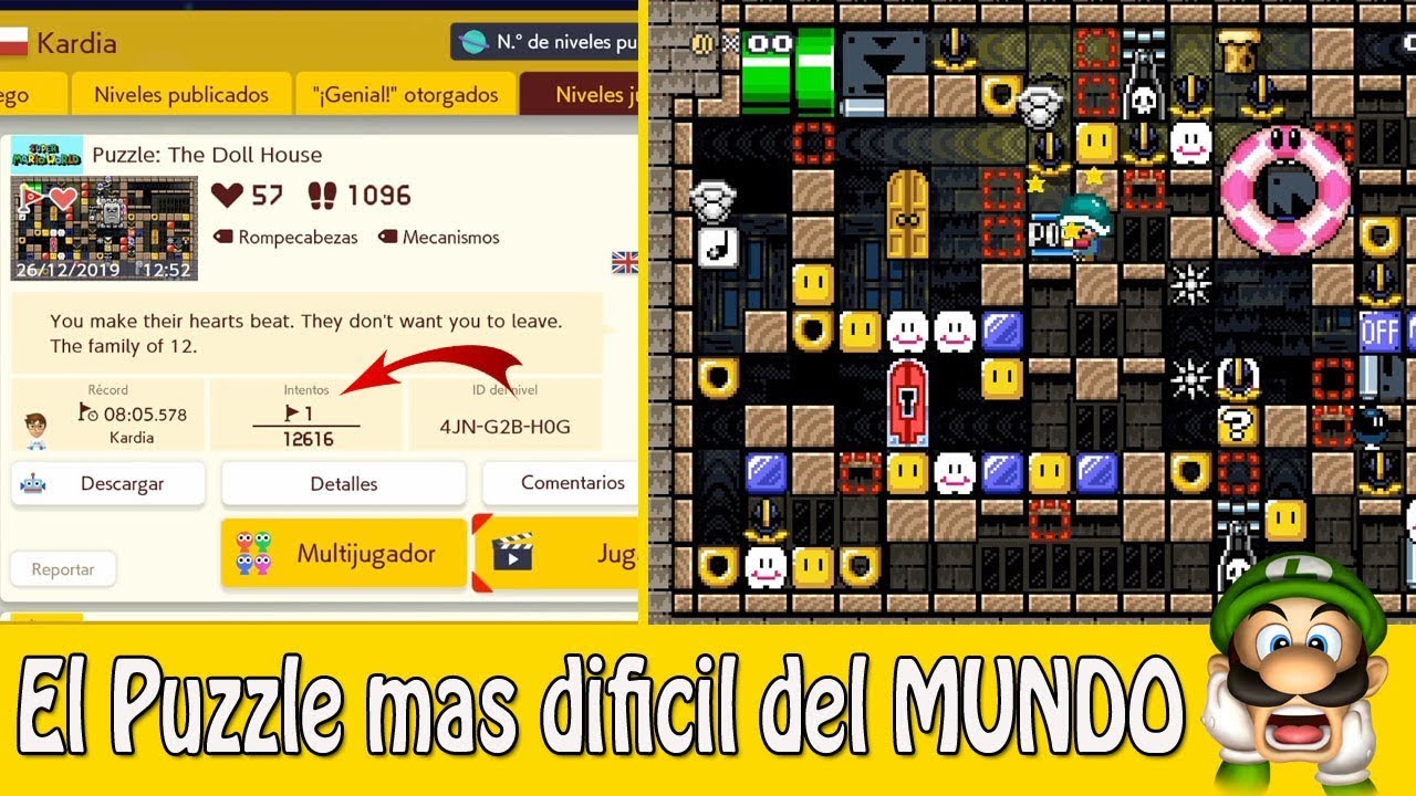Puzzle:The Doll House (El puzzle mas dificil del MUNDO) / Super Mario Maker 2 / Nivel 100% imposible