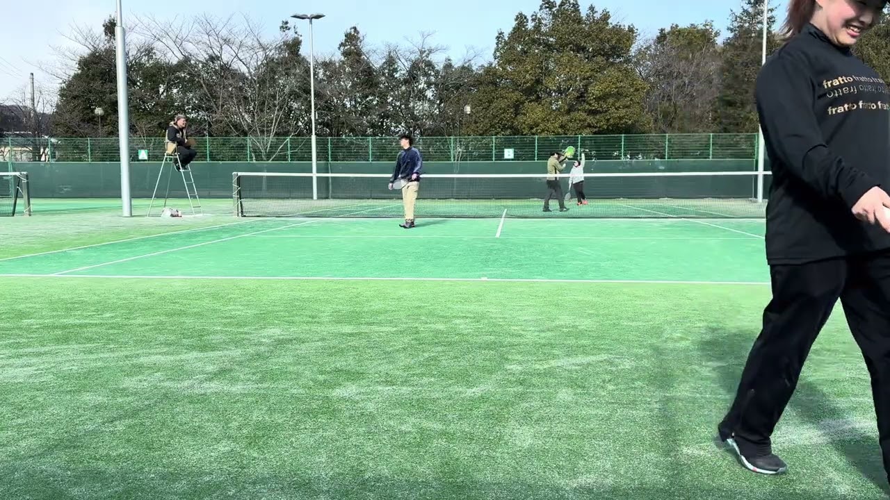 ソフトテニス　第４回お年玉争奪交流戦　黒井・小玉　vs   美紗・野村（佑）