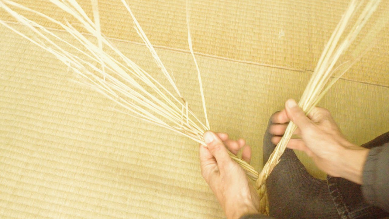 お正月飾り、しめ縄の作り方。縄ないのやり方