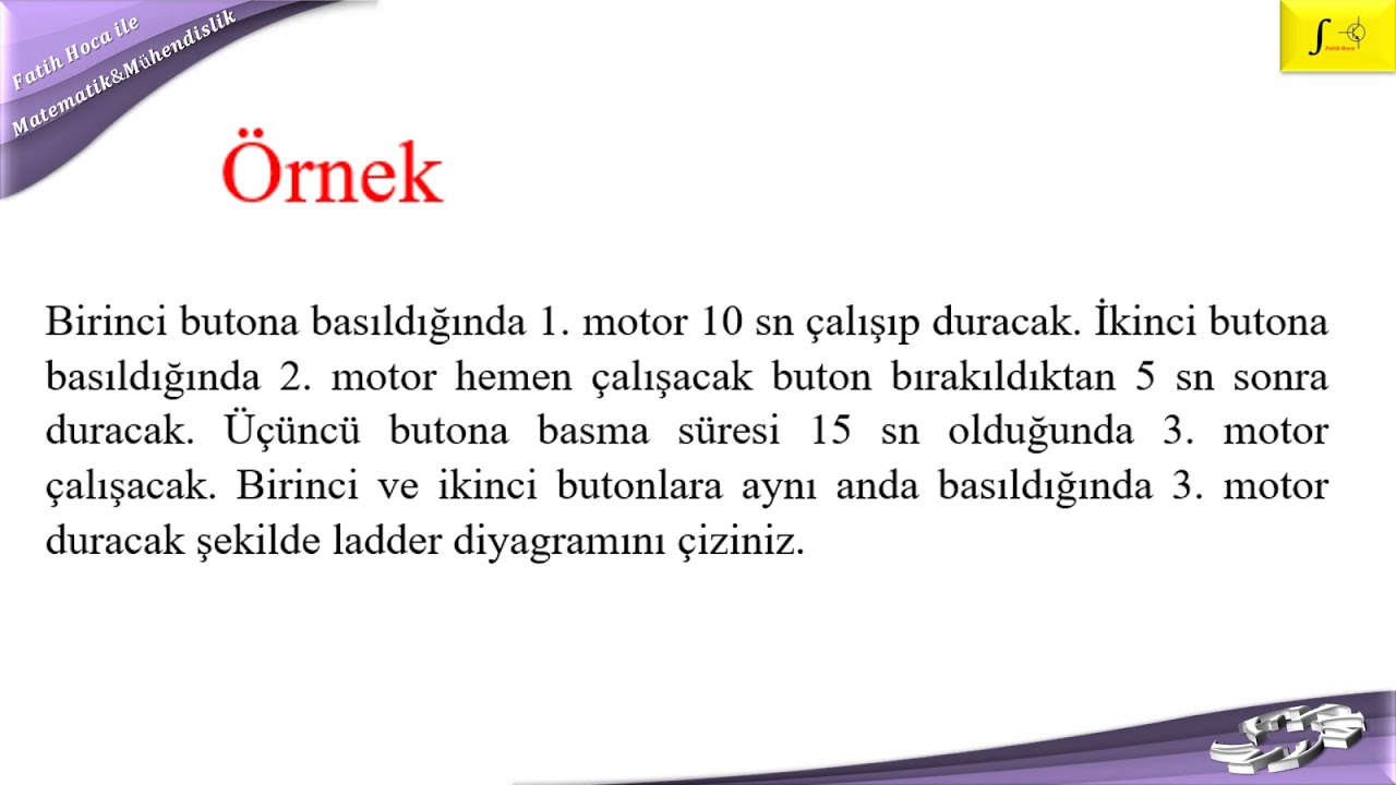 PLC Örnek çözümü