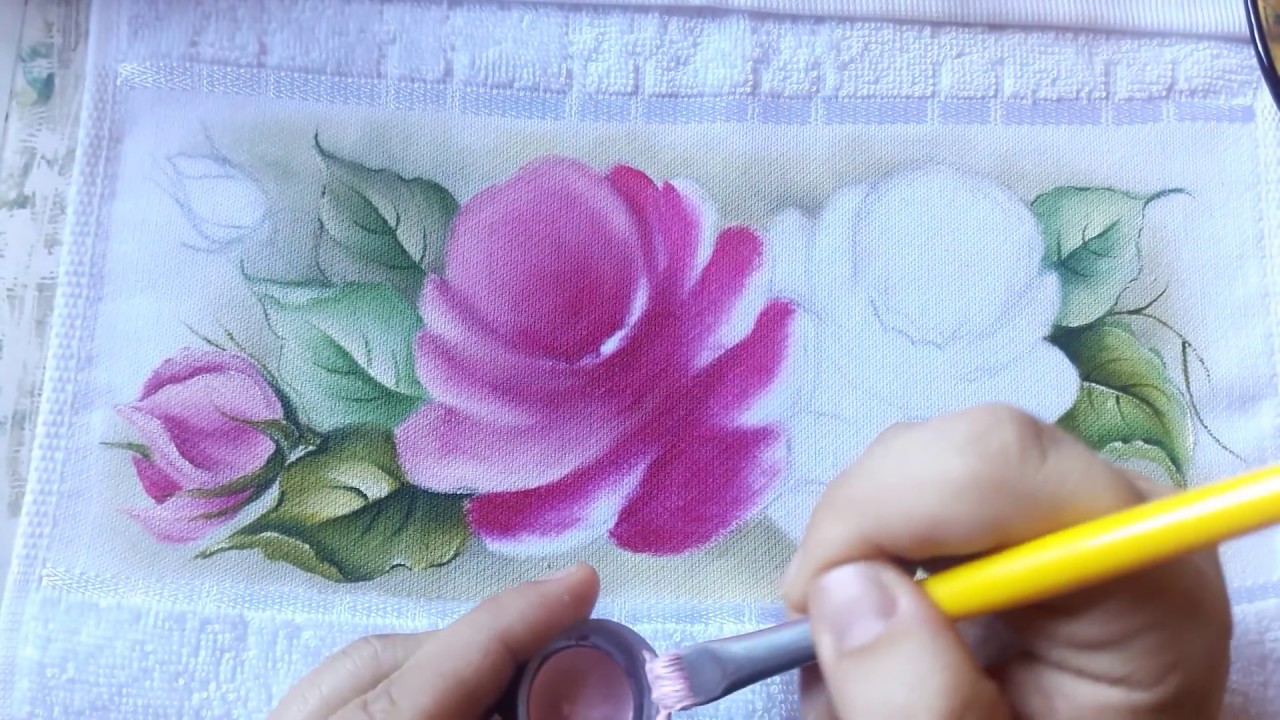 Pintura em tecido  Dicas de como pintar rosas parte 1