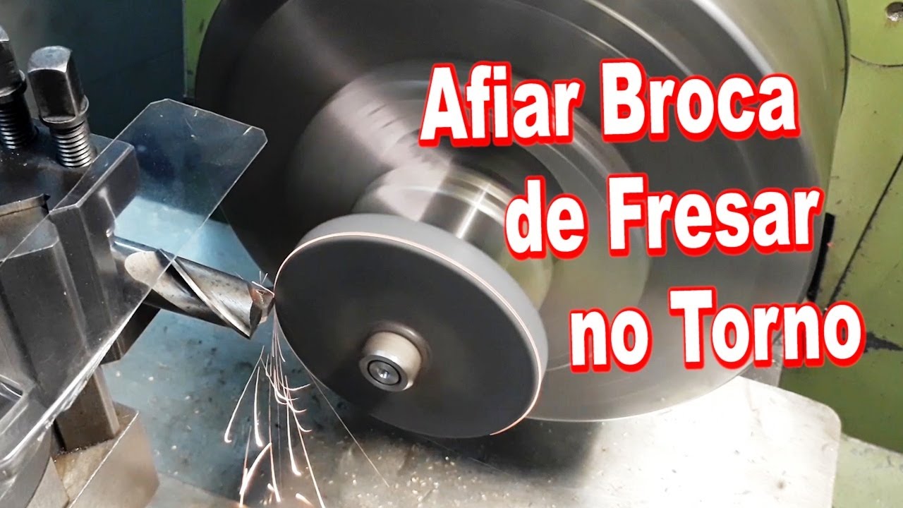 COMO AFIAR BROCA de FRESAR no TORNO / HOW to SHARPEN END MILL on the LATHE by Manuel Torneiro