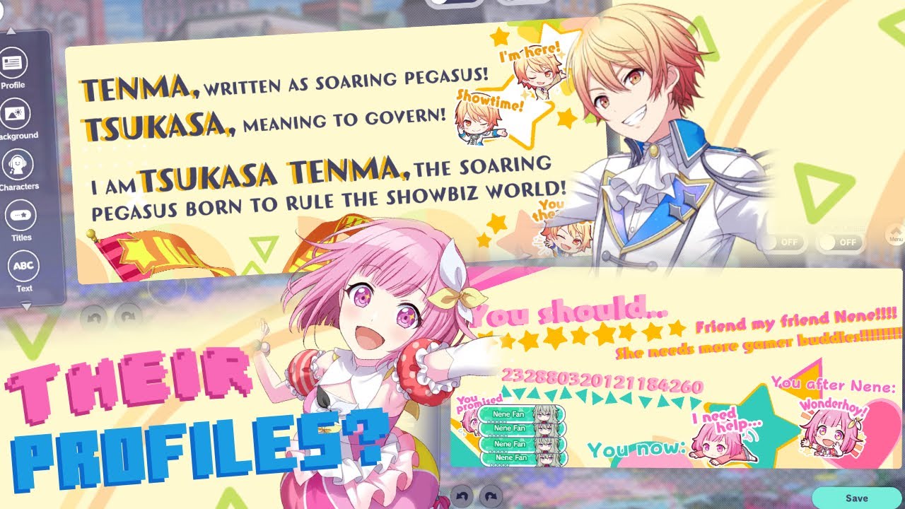 If PROJECT SEKAI characters made their own CUSTOM PROFILES