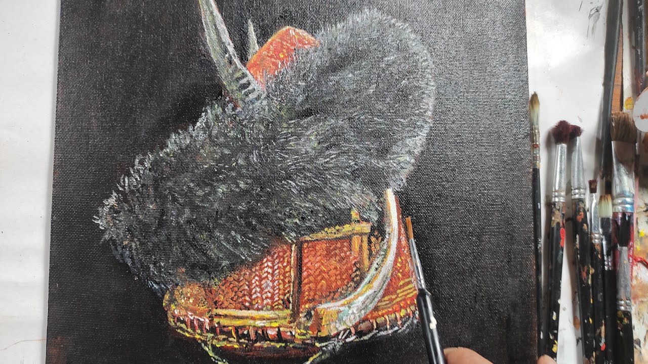 Naga warrior | Hat acrylic painting🎨🎨😘😘