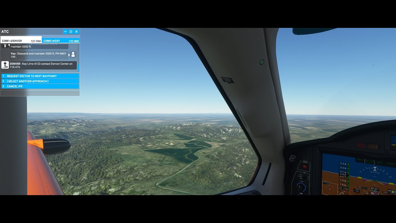 FS2020 - KDEN - KCDR - SkyPark Job - IFR/VFR Manual Approach/Landing Runway 30 Chadron Muni Airport