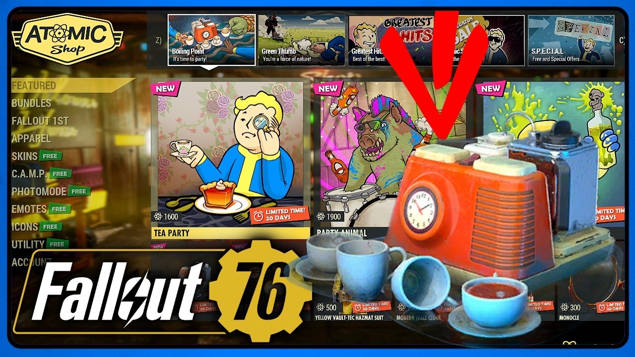 Atom Shop & New Tea (July 28) - Fallout 76