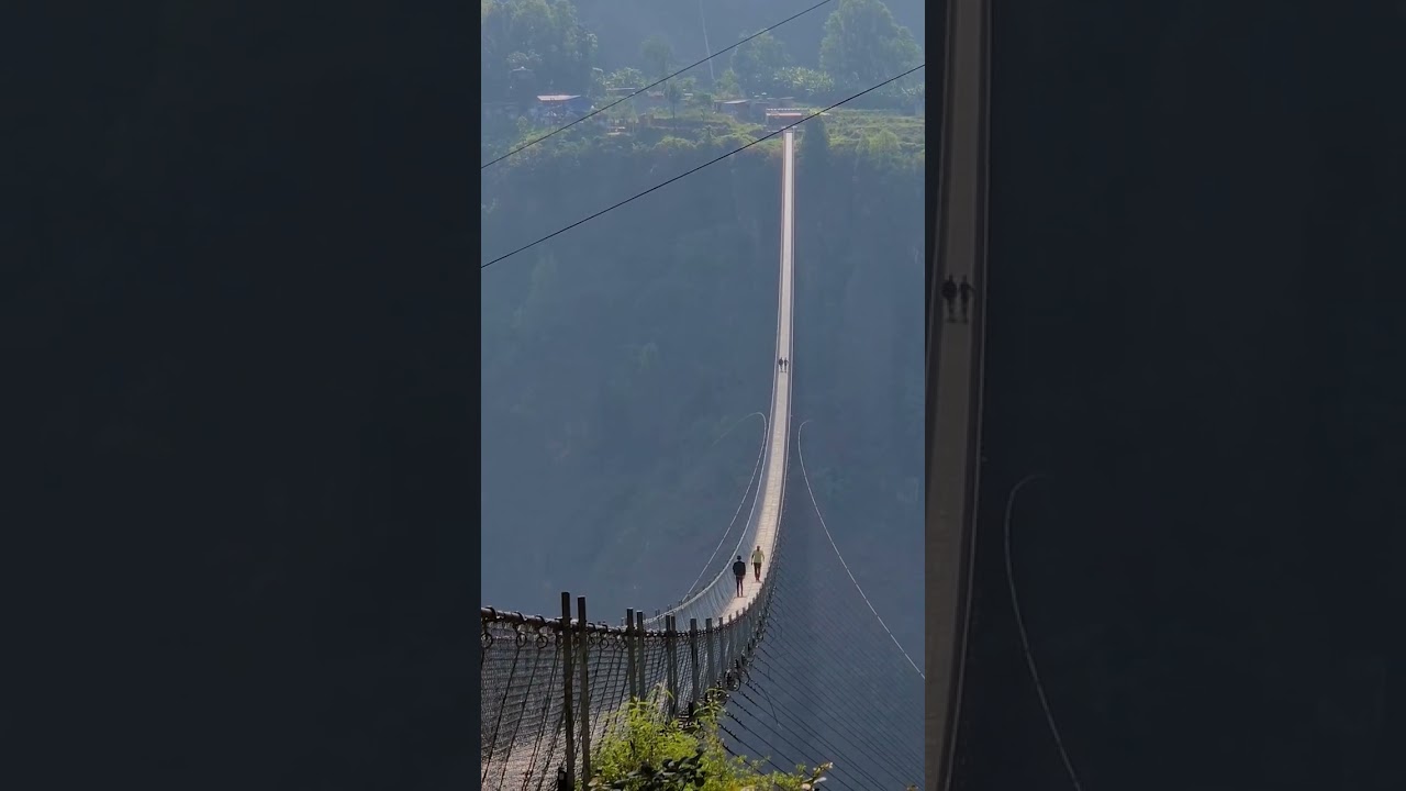 Longest suspension bridge in Nepal- Gandaki Golden bridge #nepal #suspensionbridge #gandaki_province