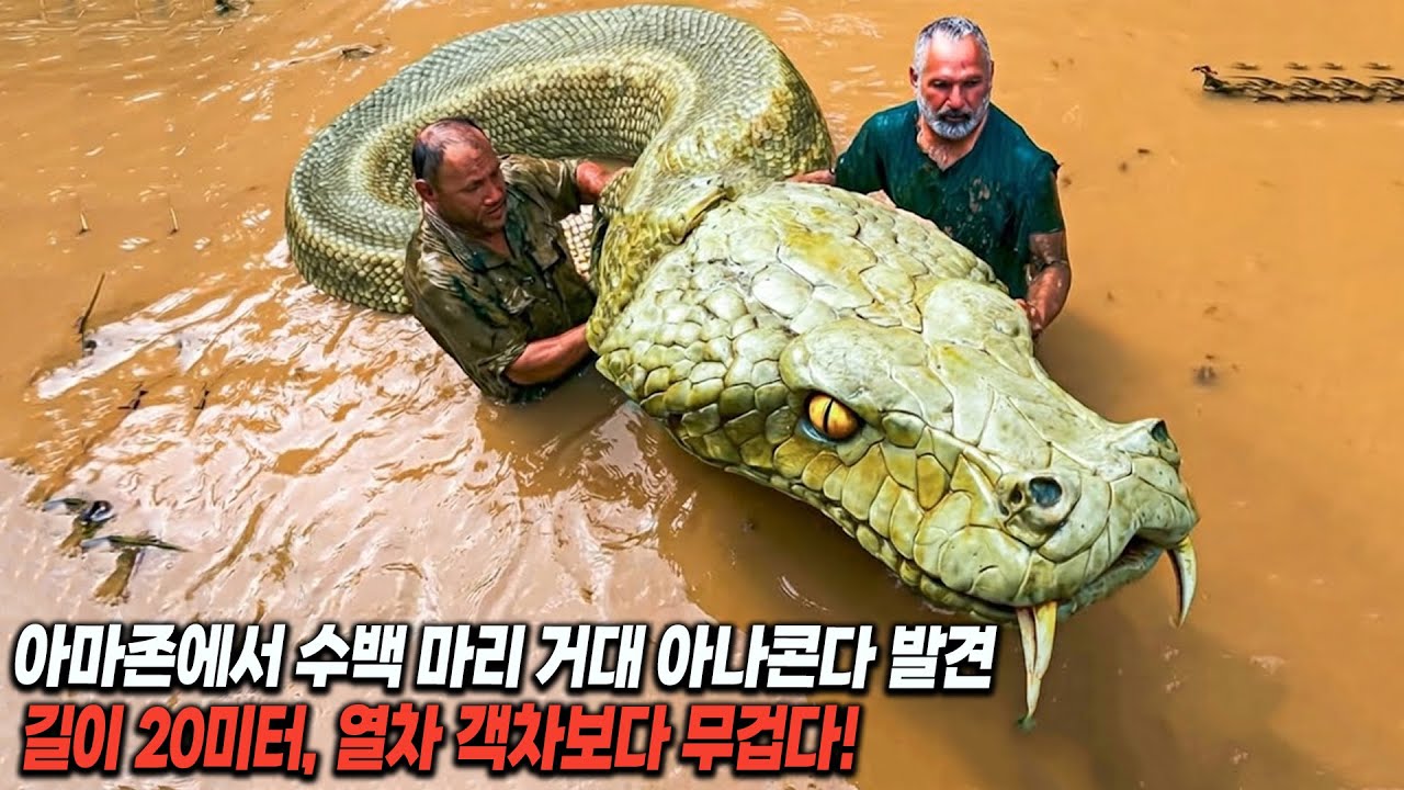 [실제사건] 아마존에서 발견된 수백 마리 거대 아나콘다의 충격적인 진실! 길이 20미터, 열차 객차보다 무겁다!