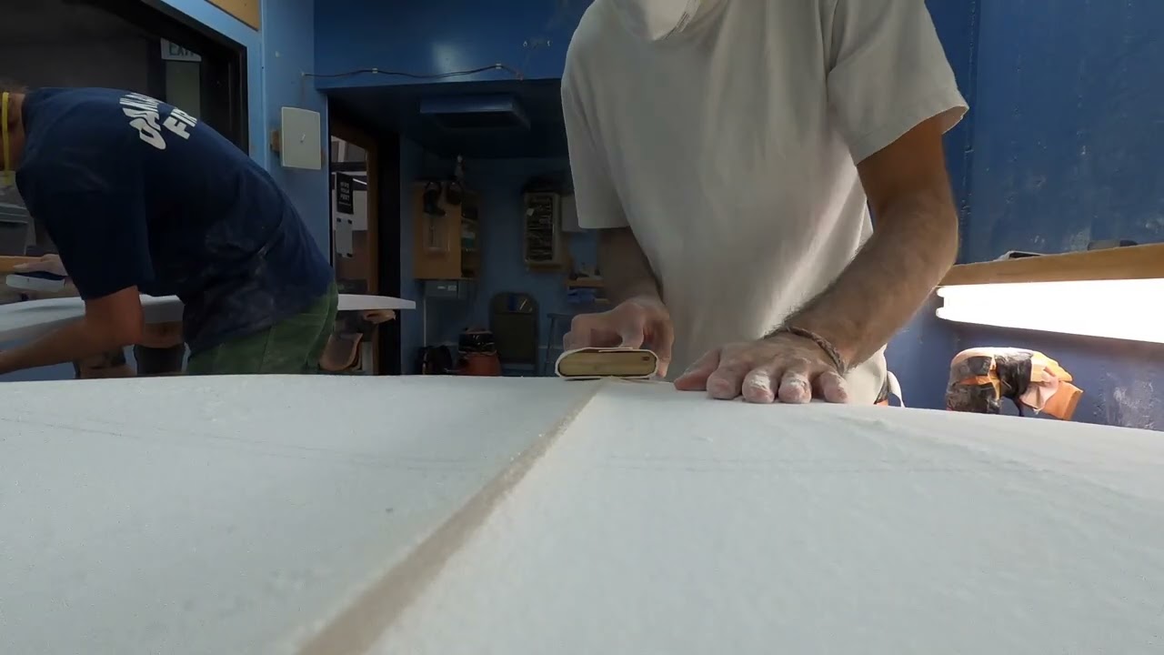 Shaping a surfboard