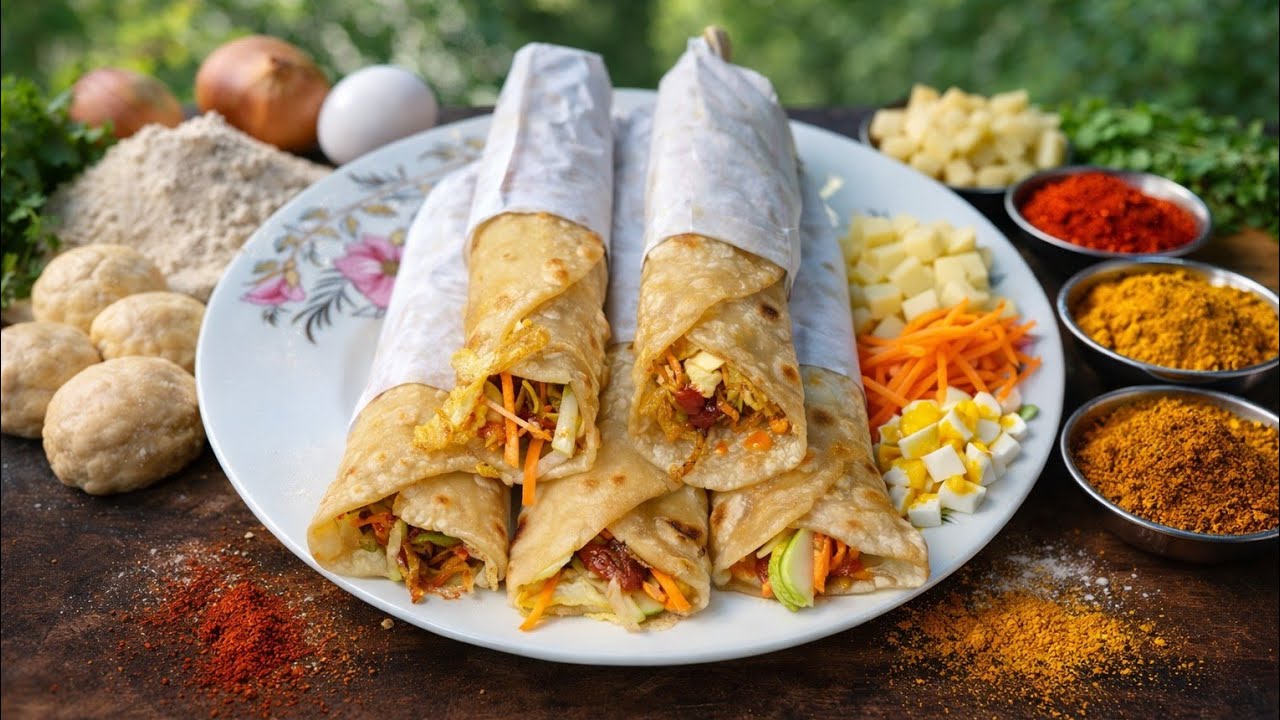 🔥Egg Masala Veg Roll Recipe.আলু,গাজর আর মসলা দিয়ে একদম Uniq & Tasty! 😋ঘরেই বানালাম Special Egg Roll