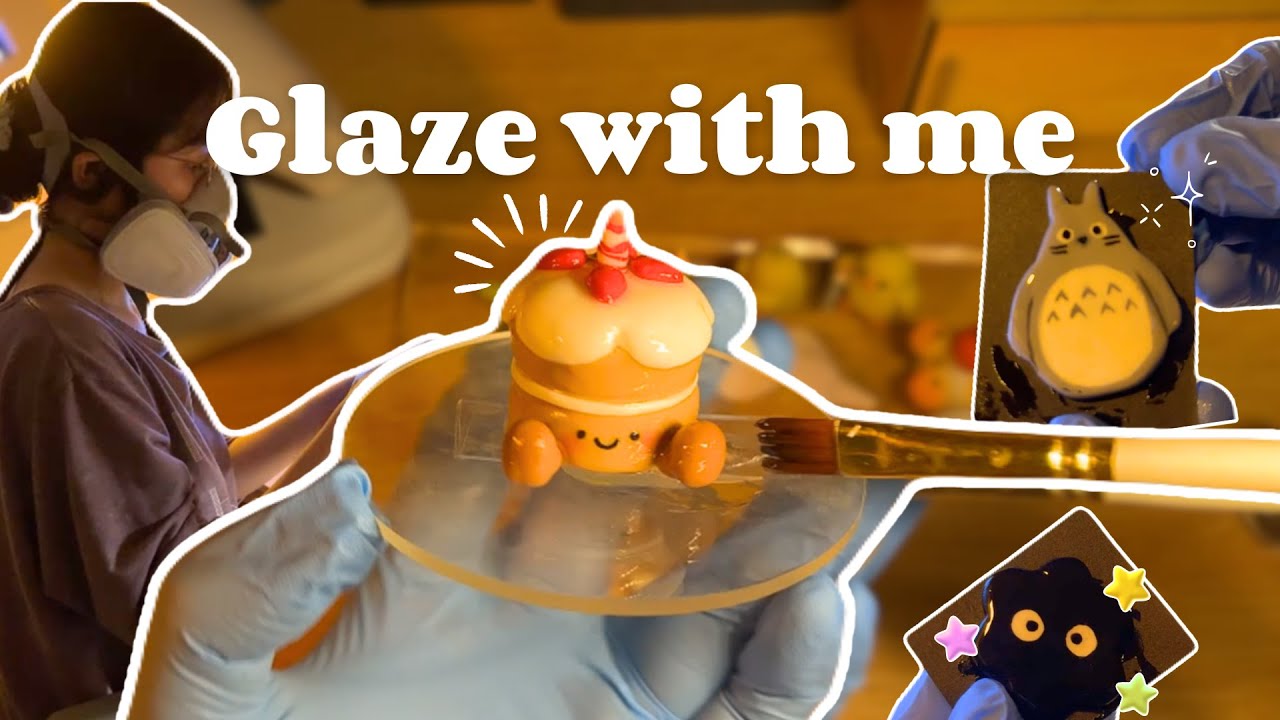 Glazing Clay charms with UV resin | Studio Vlog | 12 a.m