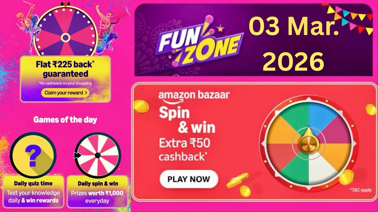Amazon Daily Quiz Answer Today | Amazon bazaar Spin Quiz Answer Today | Amazon 03 Mar. 2026