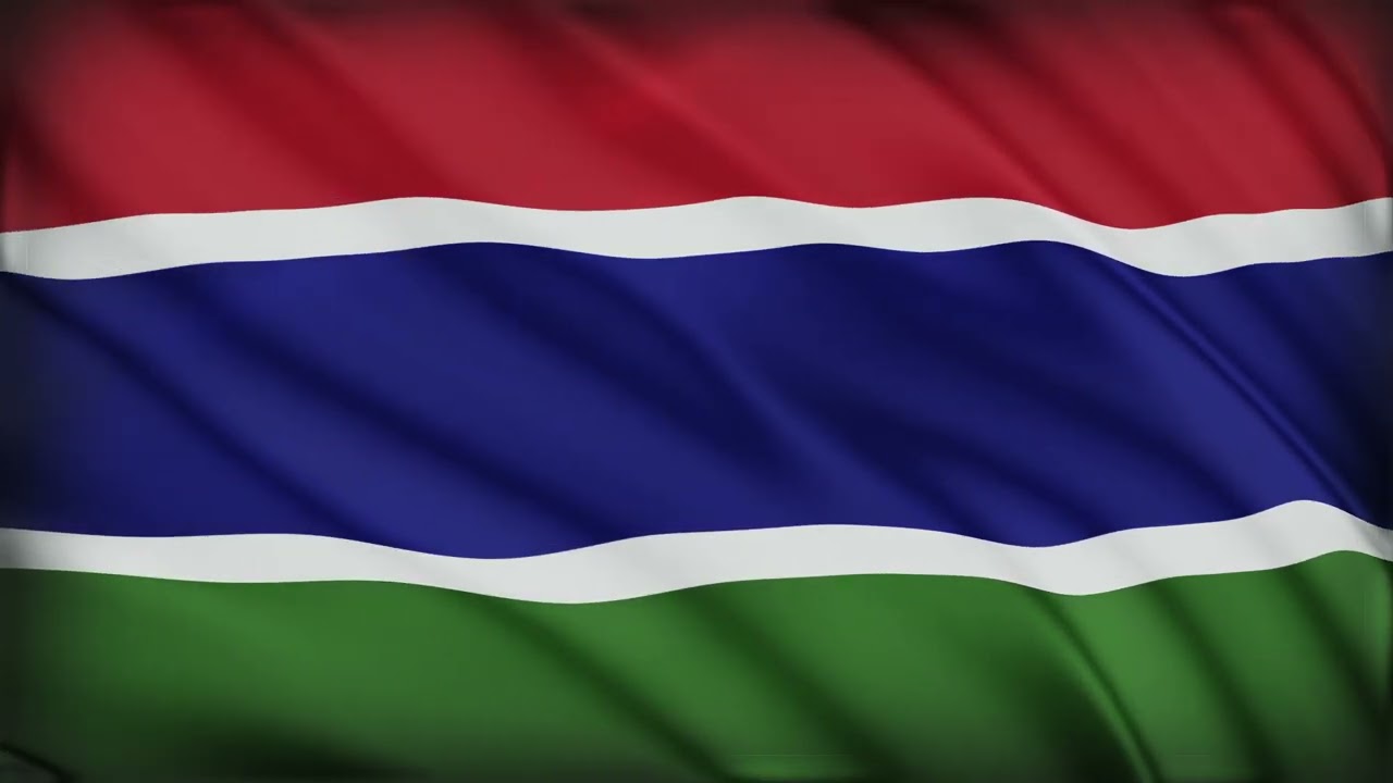 Gambia Flag Waving | Gambia Flag Background Video