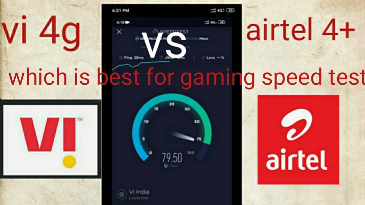 Vi giganet vs airtel 4+ speed test which is best for gaming low ping