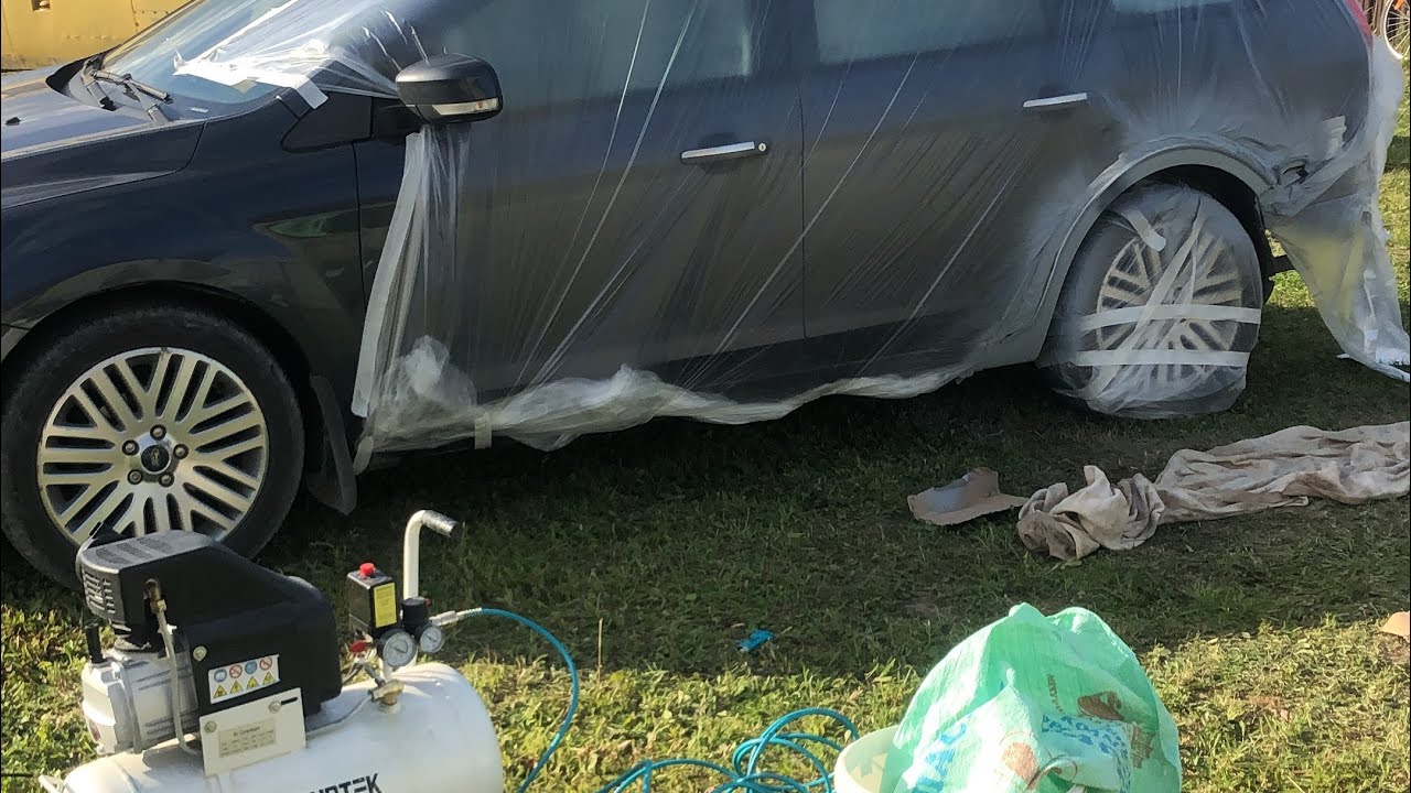 Покраска локально переходом в первый раз/ Больные места кузова форд фокус 2/ Краскопульт R3100