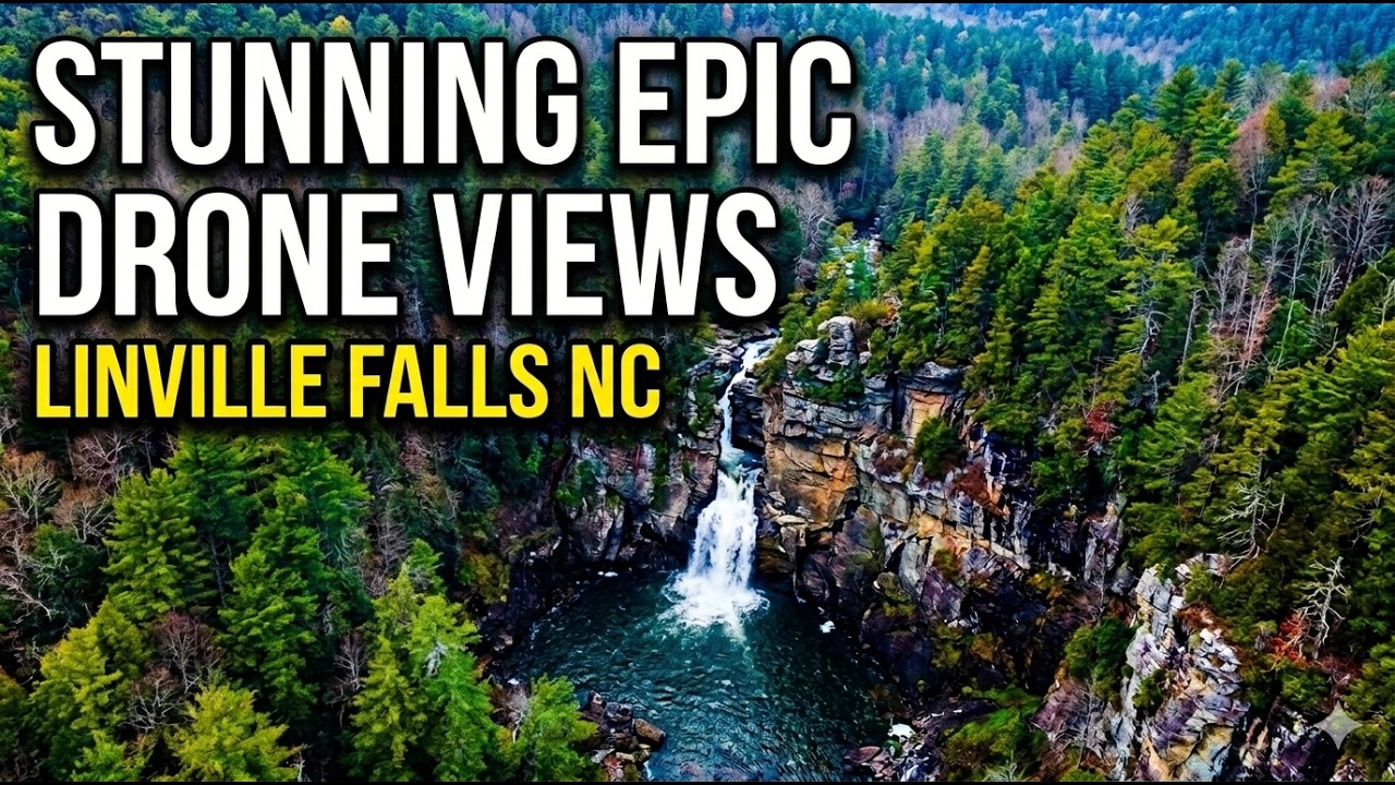 We Flew a Drone OVER Linville Falls! (Unreal Views)