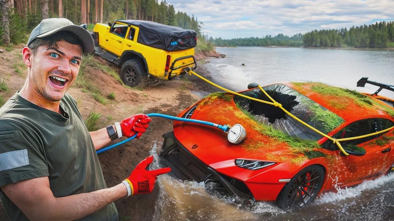 Vytáhli jsme z řeky pravou LAMBORGHINI při magnetickém rybaření! Jak se tam dostala?