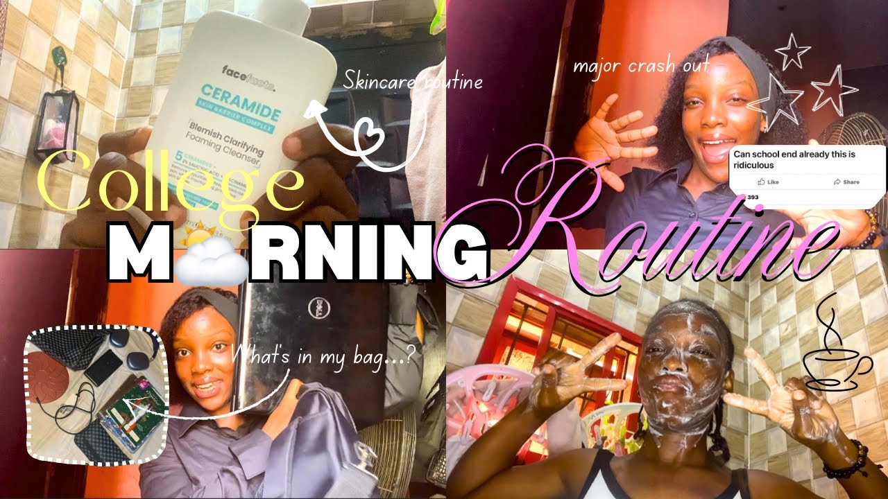 COLLEGE MORNING ROUTINE ☕️ Skincare Routine, Major Crash Out & What’s In My Bag 🎒