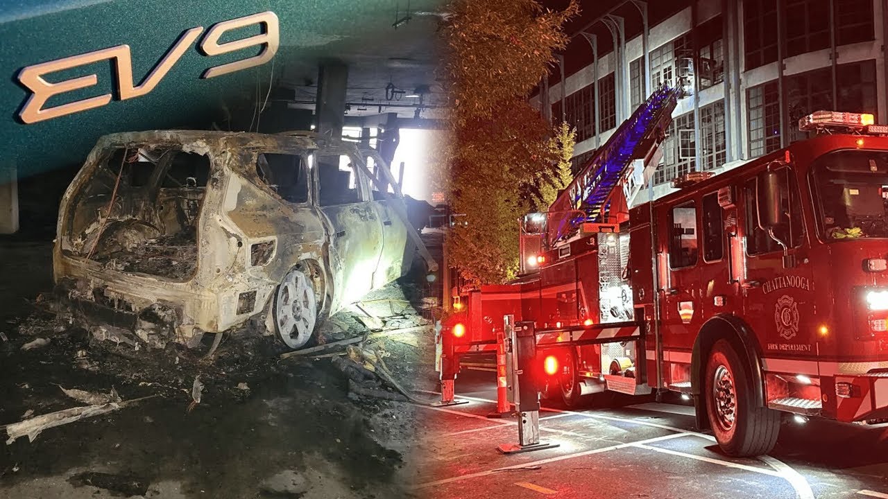 Следует ли заряжать электромобили на многоуровневых парковках? Пожар, вызванный электромобилем, в...