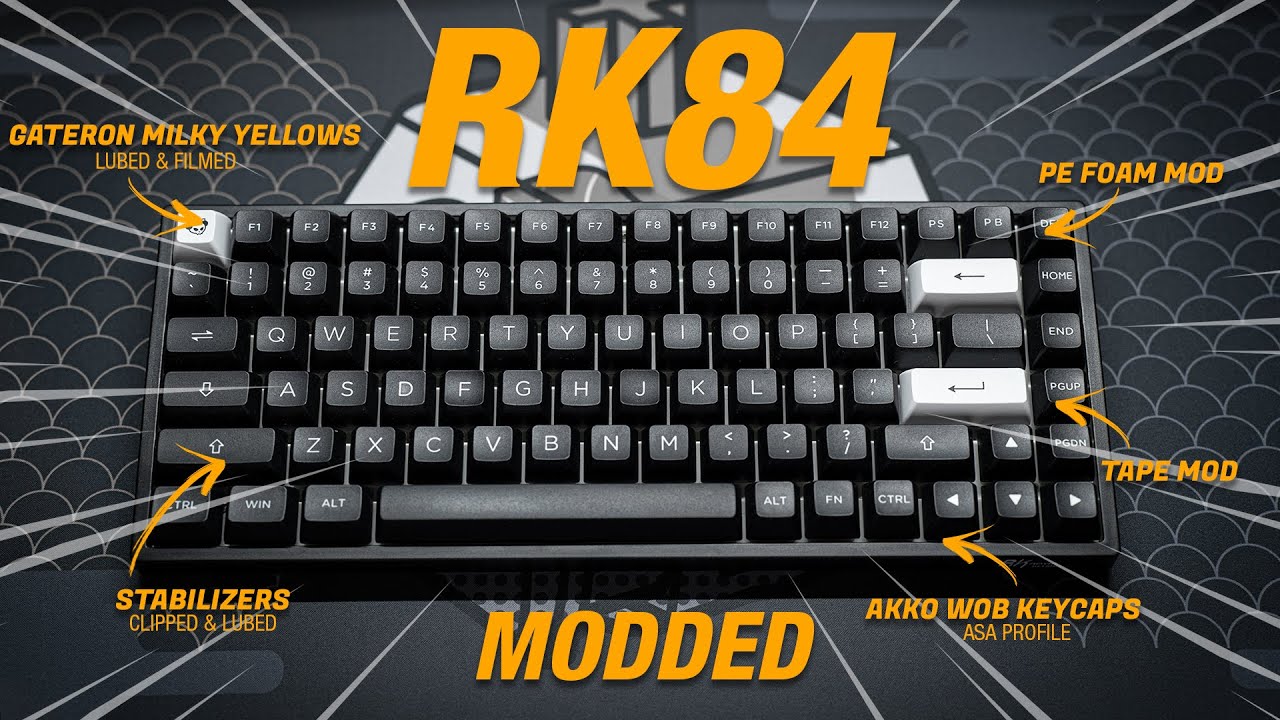 RK84 MADE BETTER! Gateron Milky Yellows + Akko WoB ASA Keycaps | keycappuccino