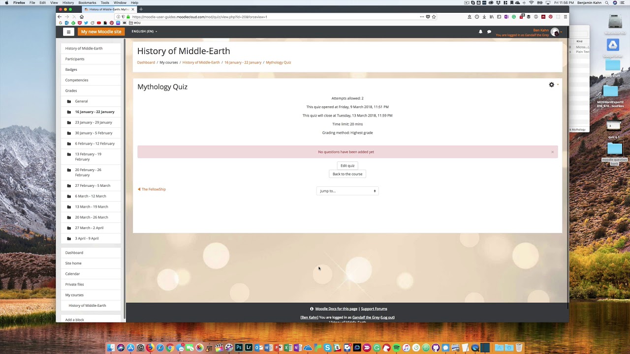 Moodle: Set Up A Quiz Activity