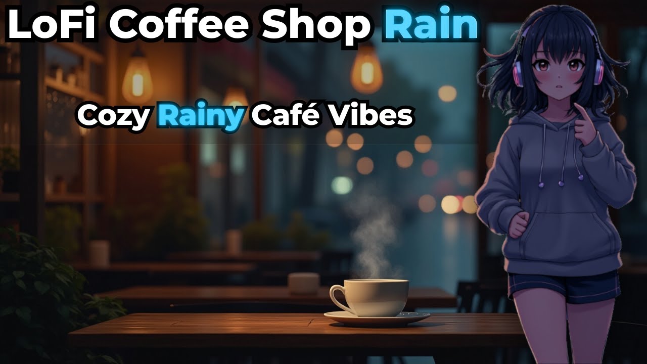 LoFi Coffee Shop Rain – Cozy Rainy Café Ambience for Study & Focus | Chill Lofi Mix
