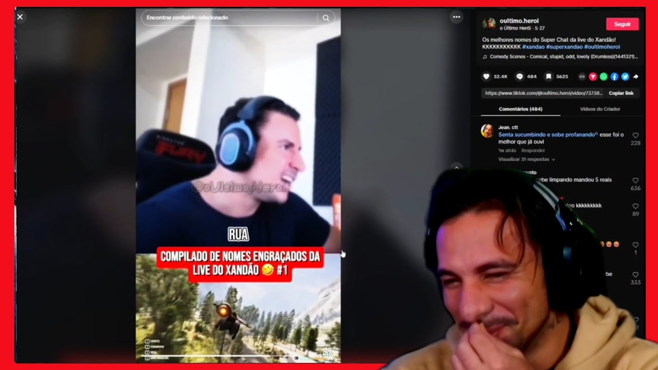 Piuzinho reage - compilado de nomes da Live do Xandão | tente não rir!