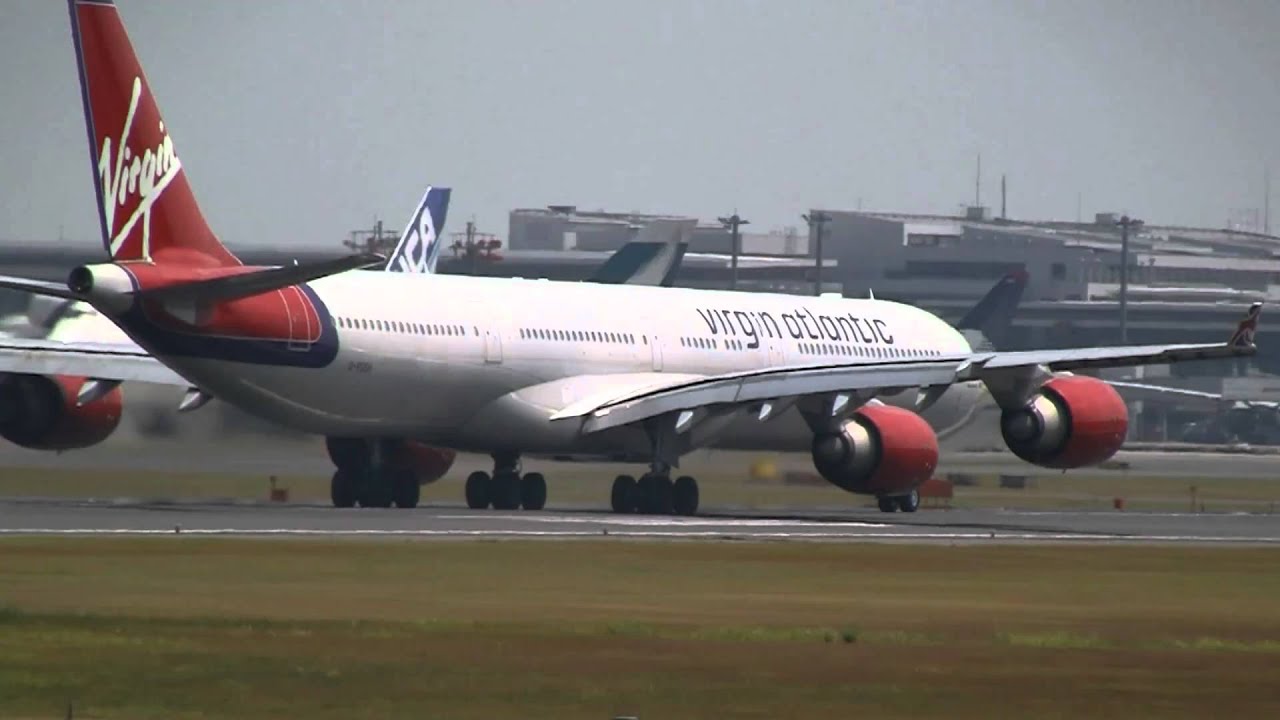 Virgin Atlantic Airways Airbus A340-600 Landing & Take off at Tokyo
