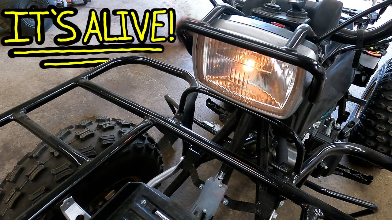 ОНО РАБОТАЕТ!! Установка двигателя Yamaha Moto 4, установка аккумулятора, восстановление выхлопно...