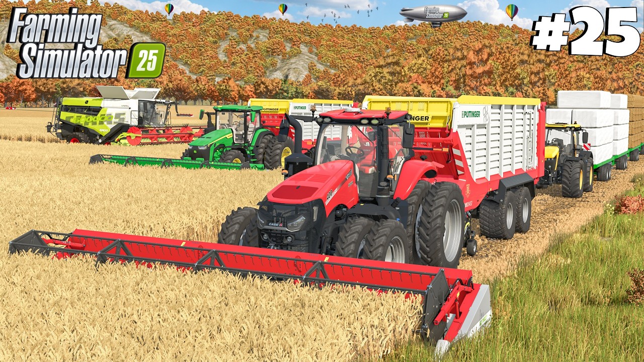 100+ ACRE Wheat SWATHING & Selling w/ NEW Tractor | MONTANA 4X | Farming Simulator 25