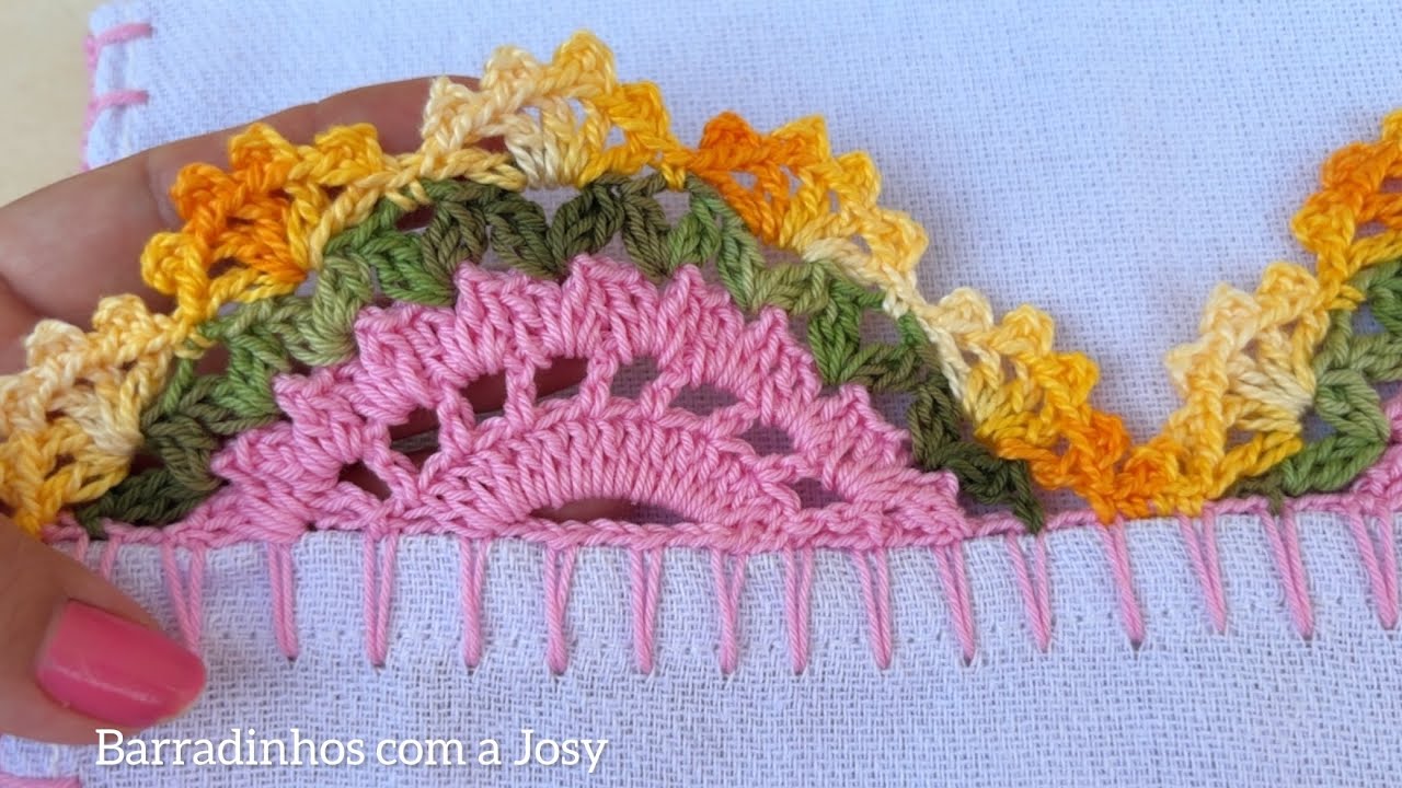 #41Barrado  fácil para panos de prato#crochet #barradinho  