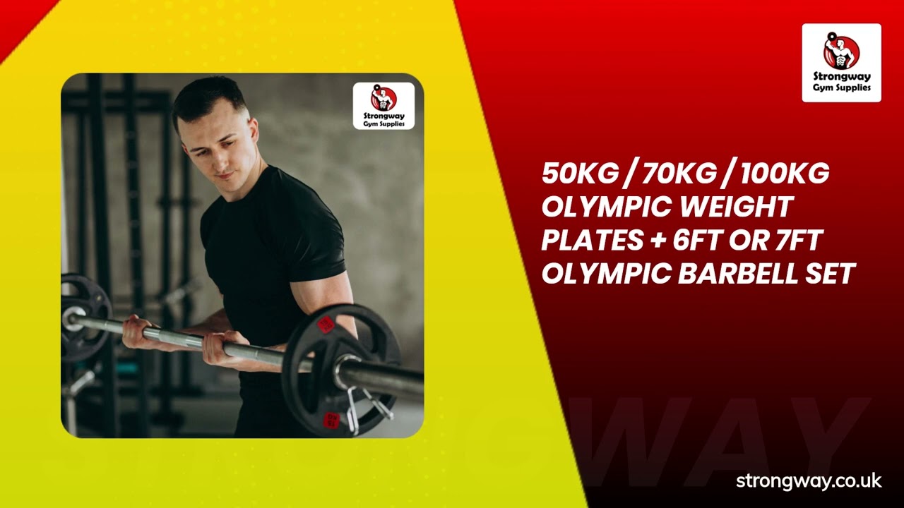 100KG OLYMPIC WEIGHT PLATES + 6FT OR 7FT OLYMPIC BARBELL SET