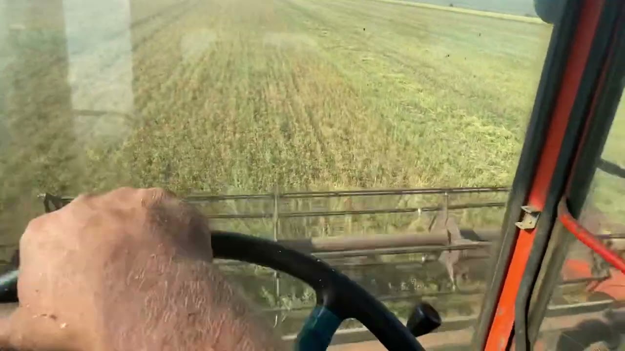 Молотимо Льон комбайном ДОН-1500