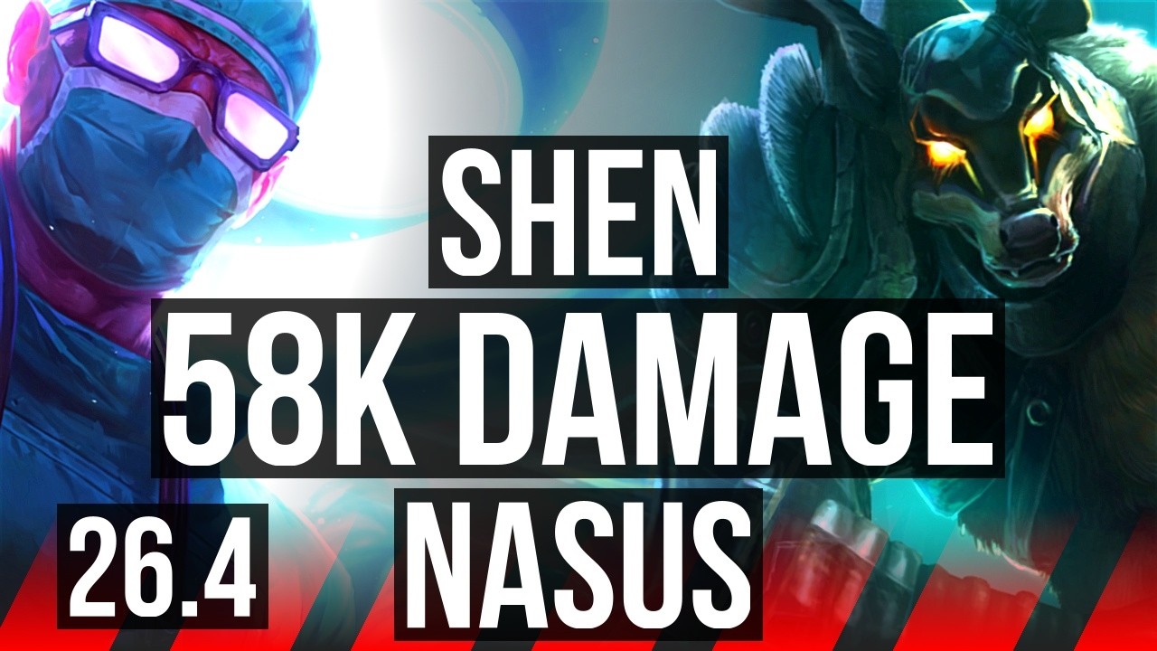 SHEN vs NASUS (TOP) | 58K damage, 5k gold comeback | EUW Diamond | 26.4