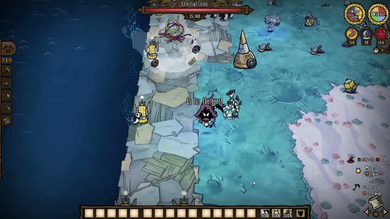 WARBOT and Celestial Scion, hitless, melee, no damage, no teleport, 5 rolling 1 flying drones