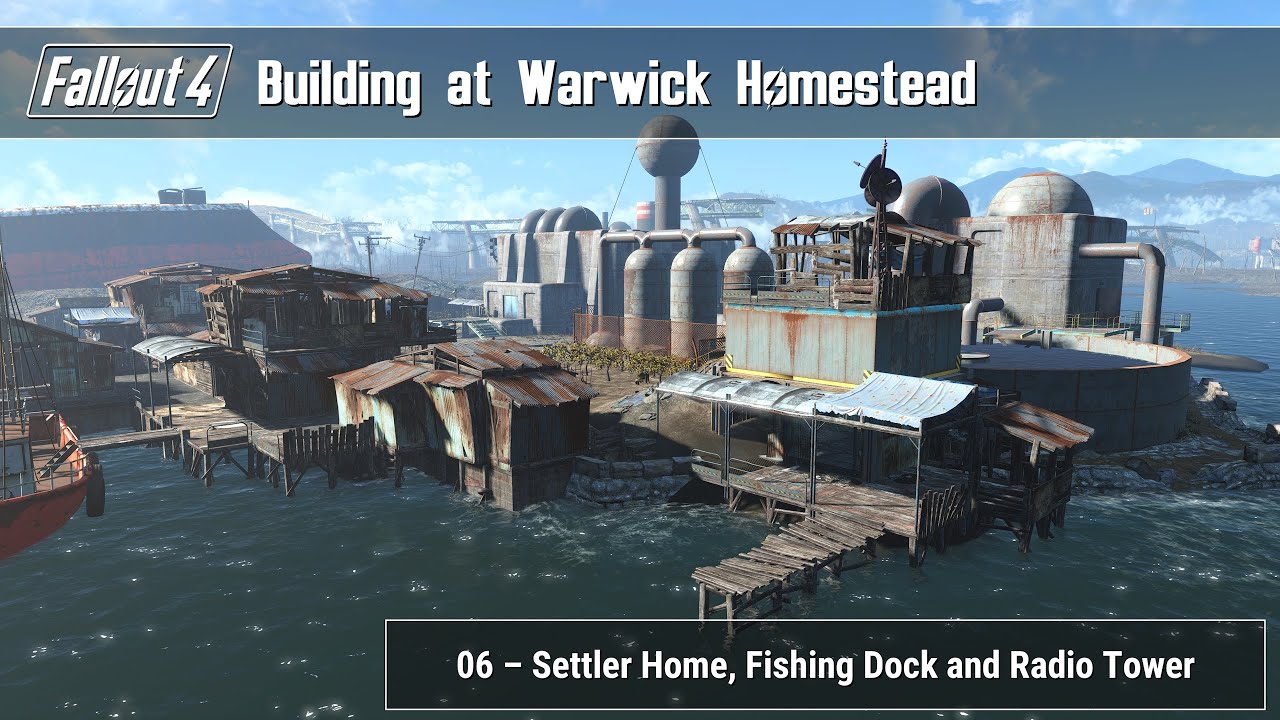 Fallout 4 - Bullding at Warwick Homestead 06 (Settler Home, Fishing Dock and Radio Tower)